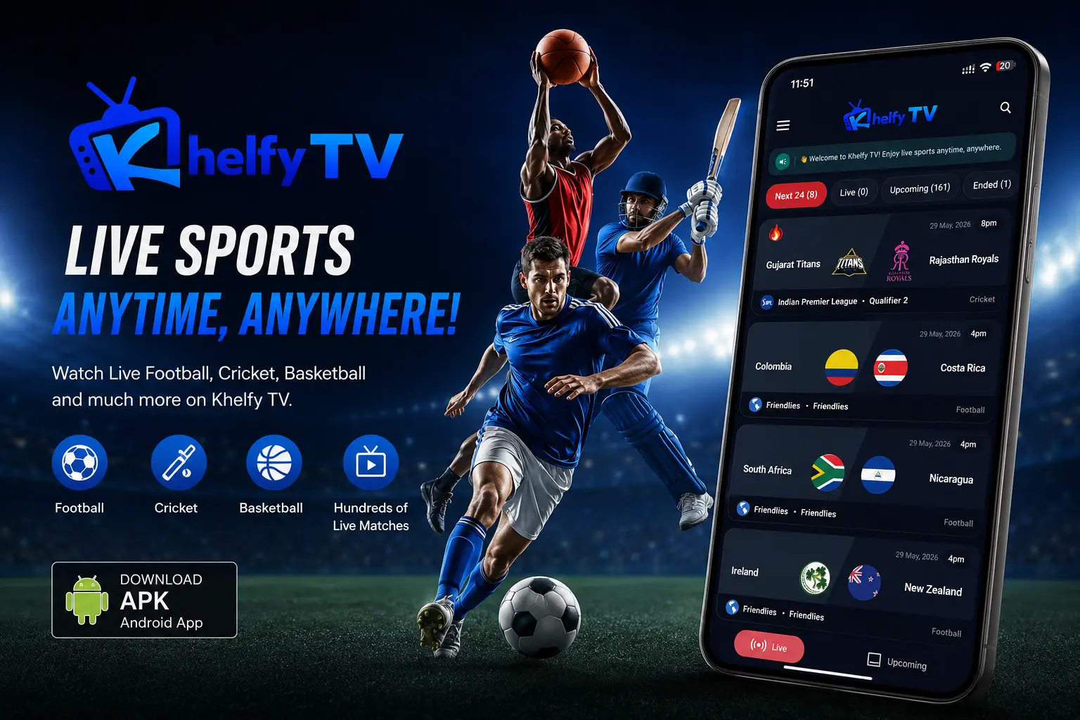 KhelFy TV — Watch Live Sports Free on Android